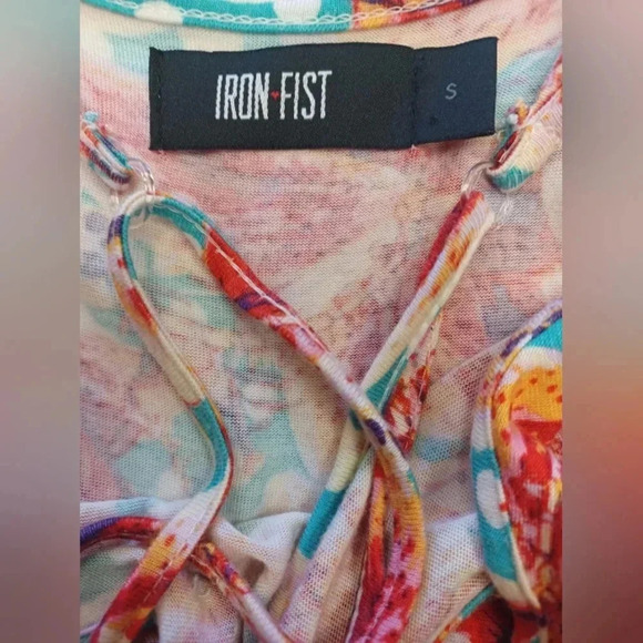 Iron Fist  EUC Sleeveless Grunge Rave Mini Vibrant Dress Size Small - Picture 9 of 10